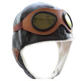 Happy Will Pilot Aviator Fleece Warm Hat Cap with Earmuffs for Kids Toddlers Celadon Brown