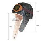 Happy Will Pilot Aviator Fleece Warm Hat Cap with Earmuffs for Kids Toddlers Celadon Brown