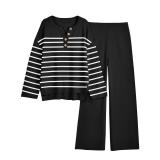 LILLUSORY Lounge Sets Womens Two 2 Piece Matching 2025 Fall Fashion Must Have Comfy Airport Outfits Clothes Clothing Trendy Knit Sweater Loungewear Travel Sweatsuit Sweat Suit Sets Size- Medium