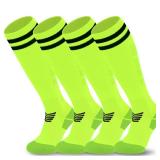 2 Pairs Olreco Boys Soccer Socks Youth Boys 8-12 Youth Soccer Socks Kids 6-8 Boy Kids Baseball Sock Neon Green Baseball Sock Boy 8-12