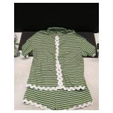 Entro Striped Half Sleeve Top and Shorts Set Size Medium
