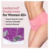Everdries Washable & Reusable Incontinence Underwear for Women Over 60 - Leakproof, Discreet, Absorbent, Machine-Washable Panties (Original, 4XL, Pack of 5)