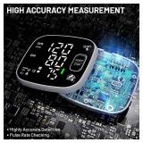Oklar Blood Pressure Monitors for Home Use Rechargeable Wrist Digital BP Machine Cuff with LED Backlit Display, Voice Broadcast, 240 Memory Storage for 2 Users with Carrying Case