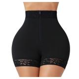FeelinGirl Body Shaper Shorts Mid-Rise Butt Lifter Shapewear Tummy Control Waist Trainer for Women Black L