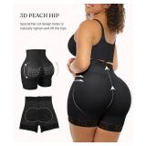 FeelinGirl Body Shaper Shorts Mid-Rise Butt Lifter Shapewear Tummy Control Waist Trainer for Women Black L