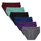 Molasus Cotton Crossover Maternity Underwear Under Bump Pregnancy Bikinis Panties Pack of 6,Multicolor,Large