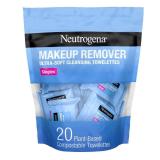 Neutrogena Makeup Remover Wipes, Daily Single Face Cleansing Towelettes, Makeup Removing Cleansing Wipes Removes Dirt & Oil, Alcohol-Free Face Towelettes, 20 ct