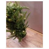 Nearly Natural 24" Pre-Lit LED Artificial Christmas Tree in Decorative Basket White Lights - Retail: $80
