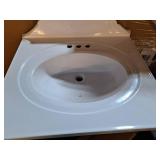 Design House Vanity Top in Cultured Solid White Cultured Marble  25-Inch by 22-Inch (Damaged) - Retail: $212