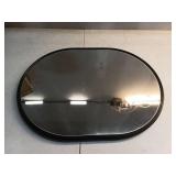 Kate and Laurel Caskill Modern Oval Mirror, 18"x 24", Black, Capsule-Shaped Accent Mirror for Entryway, Living Room, or Bathroom - Retail: $117
