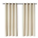 Amazon Basics 100% Blackout Curtains with Grommets, 2 Panels, 52 x 96 Inches, Beige