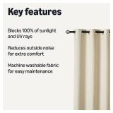 Amazon Basics 100% Blackout Curtains with Grommets, 2 Panels, 52 x 96 Inches, Beige