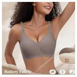 APPEARS NEW - Seamless Wireless Comfort Bra - Coffee Color