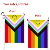 FACTORY SEALED - Premium New Intersex Progress Pride Garden Flag 12x18 Double Sided-Small Mini Progressive Gay Pride Rainbow Yard Lawn Flag Outdoor Yard Decorative Banner