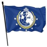 FACTORY SEALED - Super Earth Flag 3X5 Ft Polyester Double Sided Super Earth Banner Poster Funny Man Cave Wall Meme Flags for College Dorm Decor Outdoor Bedroom or Home Office Wall Decor