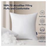 FACTORY SEALED - MIULEE Pack of 4 18x18 Inch Outdoor Pillow Inserts Waterproof Decorative Throw Pillow Insert, Square Lumbar Garden Pillow Form for Patio Sofa Couch