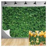 APPEARS NEW - Msocio Green Leaves Backdrop - Nature Greenery Polyester Photography Background for Birthday Wedding Decor Soft Fabric Wall Banner | Baby Shower, Safari, Dinosaur Theme Photo Booth(7x5ft