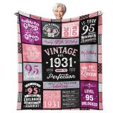 FACTORY SEALED - Weropther 95th Birthday Gifts for Women Throw Blanket 60 x 50", Best Gifts for 95 Year Old Woman, Birthday Gifts for 95 Year Old Woman, 1931 Birthday Gifts, 95th Bday Decorations