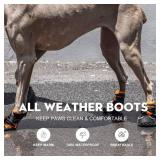 Boxxberk Dog Shoes for Large Dogs,Waterproof Dog Booties for Hot Pavement Winter Snow,Anti-Slip Dog Boots Paw Protector with Reflective Strips for Outdoor Walking Hiking (Black,2.35) used