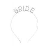 APPEARS NEW - MINICO Bride Tiara Wedding Hair Headband Hair Pieces Bridal Hair Accessories for Wedding, Bachelorette Parties, Bridal Shower, and Hen Party Silver