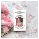 Easter Almond Press on Nails Medium Fake Nails Cute Bunny Eggs Design False Nails Matte Black Pink Glue on Nails Reusable Rabbit Flowers Stick on Nails Spring Easter Day Acrylic Nails for Women