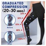 Beister Medical Compression Pantyhose for Women Men, Opaque Closed Toe 20-30mmHg Graduated Support Tights, Waist High Compression Leggings for Varicose Veins, Edema, Flight, DVT  3XL