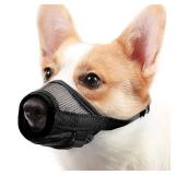 Mayerzon Dog Muzzle with Adjustable Strap to Prevent Biting Fierce Barking and Chewing, Air Mesh Breathable Pet Muzzles (Size Small)