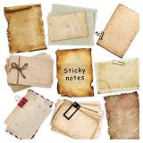 150 Sheets Vintage Sticky Note Pads Antique Looking Scrapbook Self Stick Notes Kraft Sticky Memos Classic Old Writing Memo Pads for Scrapbook, Planner, Journal, Retro Crafts Decoration