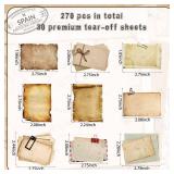 150 Sheets Vintage Sticky Note Pads Antique Looking Scrapbook Self Stick Notes Kraft Sticky Memos Classic Old Writing Memo Pads for Scrapbook, Planner, Journal, Retro Crafts Decoration