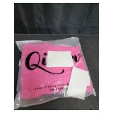 QINSEN Stretch Bodysuit for Women V Neck Seamed Cup Bodycon Long Sleeve T Shirt Tops Magenta M