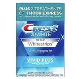 Crest 3D White Whitestrips Vivid Plus Teeth Whitening Kit  24 Individual Strips (10 Vivid Plus Treatments + 2 1hr Express Treatments)  Basic