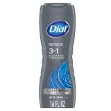 Dial Refresh 3-in-1 Men s Body Wash for Body  Hair & Face  Blue Sage Scent  16 fl oz