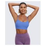Y Back Sports Bras for Women - Padded Racerback Low Impact Spaghetti Thin Strap Workout Yoga Top Wild Indigo Medium