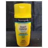 Neutrogena Sunscreen Lotion Beach Defense SPF 50, Face and Body Sunscreen, Hawaii Reef Act 104 Compliant, Octinoxate & Oxybenzone Free, Oil Free, Fast Absorbing Sun Care, 6.7 fl oz