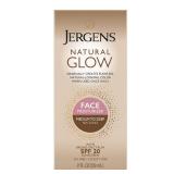 Jergens Natural Glow Self Tanner Face Moisturizer with SPF 20 Facial Sunscreen, Medium to Deep Skin Tone, Sunless Tanning, Oil Free, Broad Spectrum Protection UVA and UVB, 2 oz (Packaging May Vary)