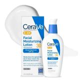 CeraVe AM Facial Moisturizing Lotion with SPF 30, Oil-Free Face Moisturizer with SPF, Formulated with Hyaluronic Acid, Niacinamide & Ceramides, Non-Comedogenic, Broad Spectrum Sunscreen, 3 Ounce