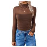 Avidlove Women Long Sleeve Bodysuit Turtle Neck Shapewear Body Suits Mesh One Piece Leotard Shirt Going Out Tops Fall Outfits, XL
