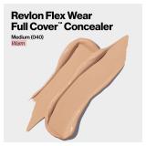 Revlon ColorStay Flex Wear, Full Cover Non-Creasing Concealer, Infused with Hyaluronic Acid & Vitamin E, Flexible Longwear, 040 Medium, 0.34 Fl Oz