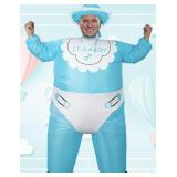 Tinyones Inflatable Baby Costume for Adults Funny Halloween Blow up Costume for Baby Shower Gender Reveal Party