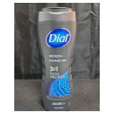 Dial Refresh 3-in-1 Men s Body Wash for Body  Hair & Face  Blue Sage Scent  16 fl oz