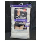 JUST MY SIZE womens Cool Comfort Cotton 6-pack Briefs, White, 13 US