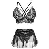 CRIPOM Lingerie for Women Cute Mini Skirt Lingerie Sets for Women Black XXL