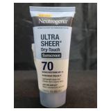 Neutrogena Ultra Sheer Dry-Touch Sunscreen Lotion SPF 70, Broad Spectrum, Water Resistant 80 Min, Oil-Free, Oxybenzone-Free, Non-Comedogenic, Matte Finish, Body Sunscreen, Travel Size 3 Fl Oz