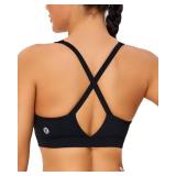 RUNNING GIRL Sports Bra for Women High Support, Molded Cup High Impact Sports Bras with Sewn in Pads Strappy Running Bra(2970 Black XXL)