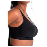 SHAPERMINT Bras for Women No Underwire - Seamless Bras for Women, Wireless Bra, Adjustable Plus Size Bra Black, 2XL