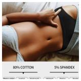 Eiggam Womens Bikini Panties, High-Cut Full Coverage Hip Lift Cotton Fiber Cool Underwear for Women - 10 Pack, L