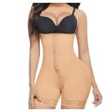 Lover-Beauty Tummy Control Shapewear for Women Fajas Colombianas Moldeadoras Body Shaper Butt Lifter with Zipper Crotch Beige Small