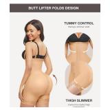 Lover-Beauty Tummy Control Shapewear for Women Fajas Colombianas Moldeadoras Body Shaper Butt Lifter with Zipper Crotch Beige Small