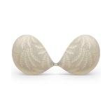Niidor Adhesive Bra Sticky Bra Strapless Backless Invisible Push Up Bras for Women,Comfort Fit for Backless Dresses, Tops & Wedding Deep Nude, Bra Size C