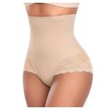 Tummy Control Shapewear Panties for Women High Waist Body Shaper Underwear Lace Shaping Girdle Briefs(A# Beige-1, X-Large)